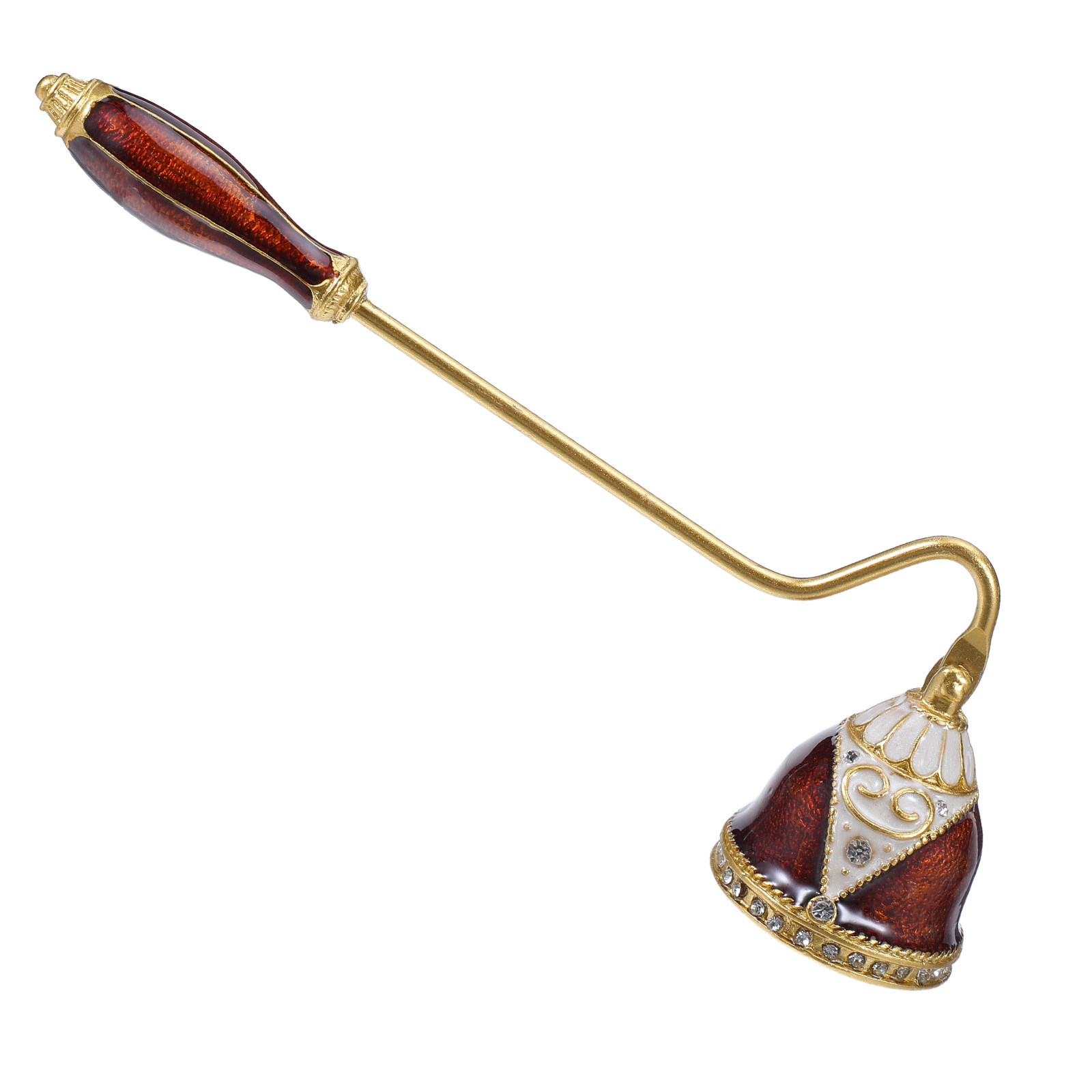 Wick Dipper Tool - Bell Snuffer Zinc Alloy Enamel Leaf