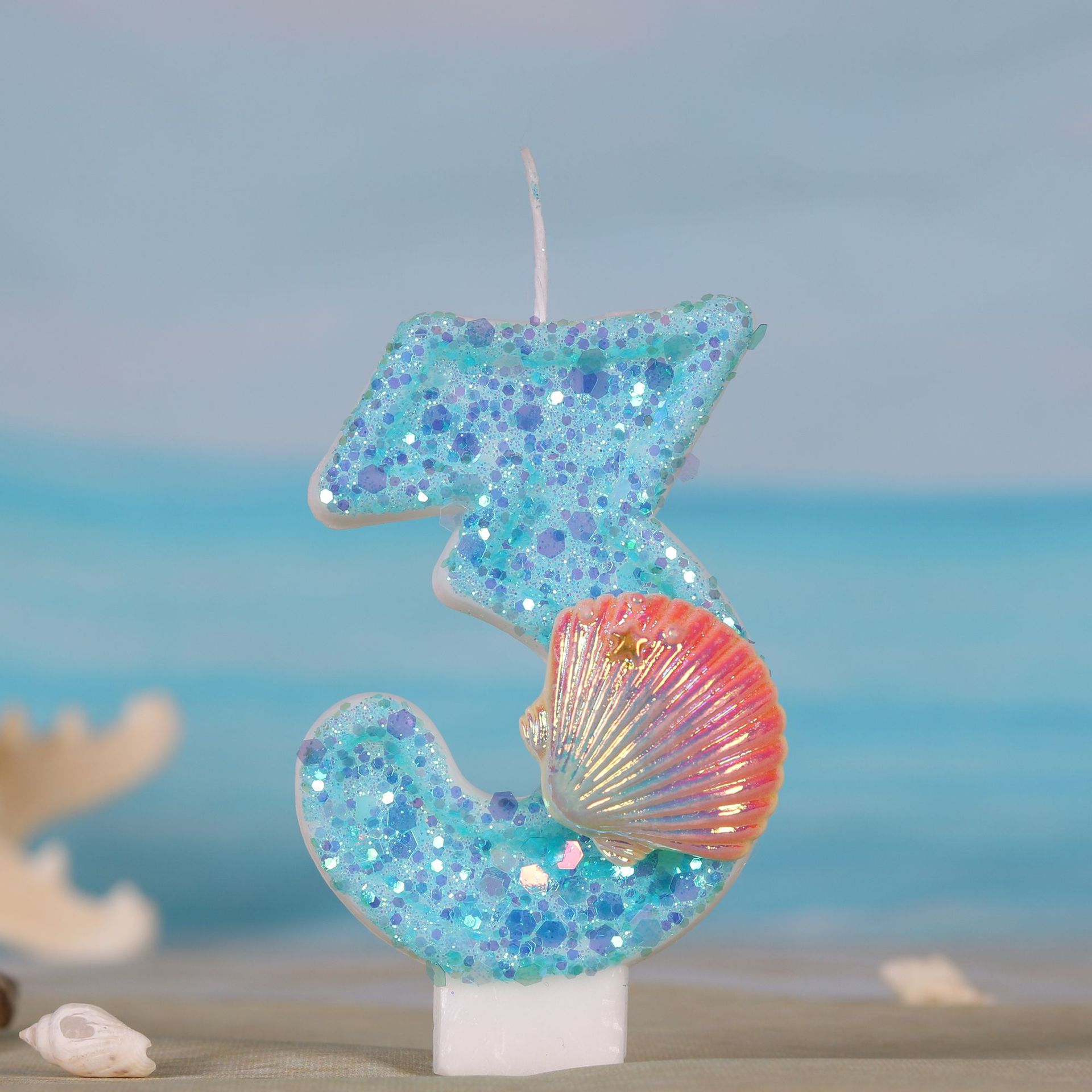Zebra Candle Supplies - Ocean Mermaid Theme Cake Candles 0-9