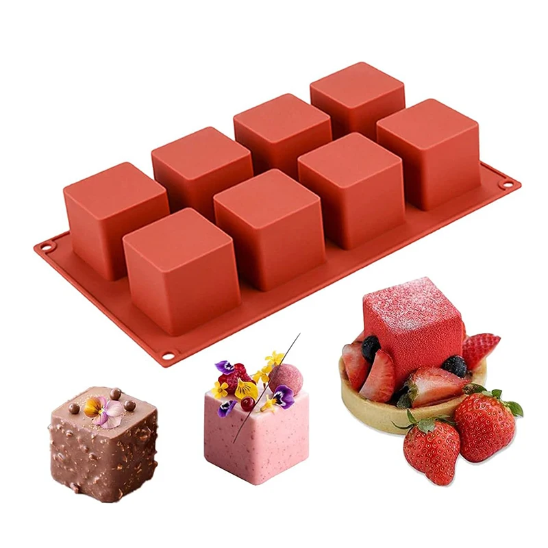 Candle Supplies Eu - 8 Cavity Square Mousse Cake Mold