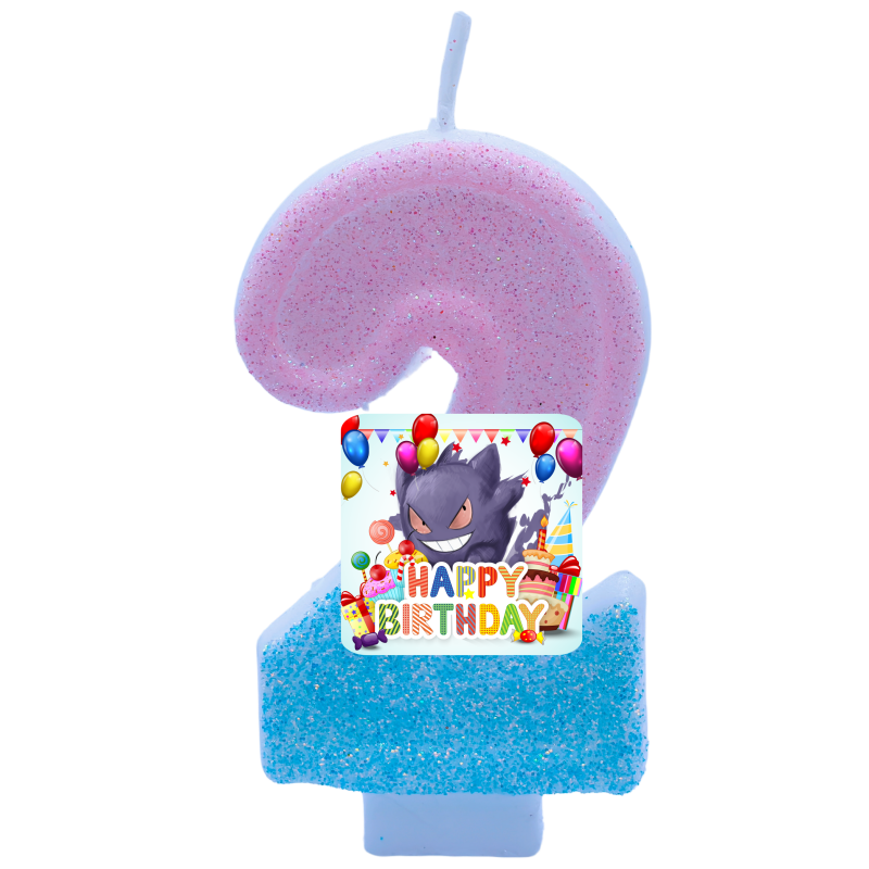 Zebra Candle Supplies - Pokemon Gengar Candles Themed Birthday Number
