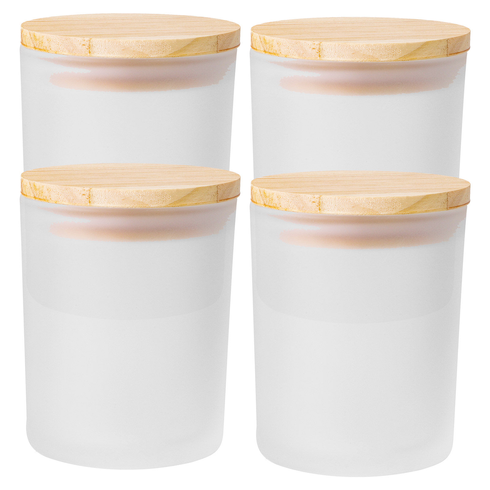 Candle Making Supplies Jars - 4Pcs Frosted Cups with Lids Glass