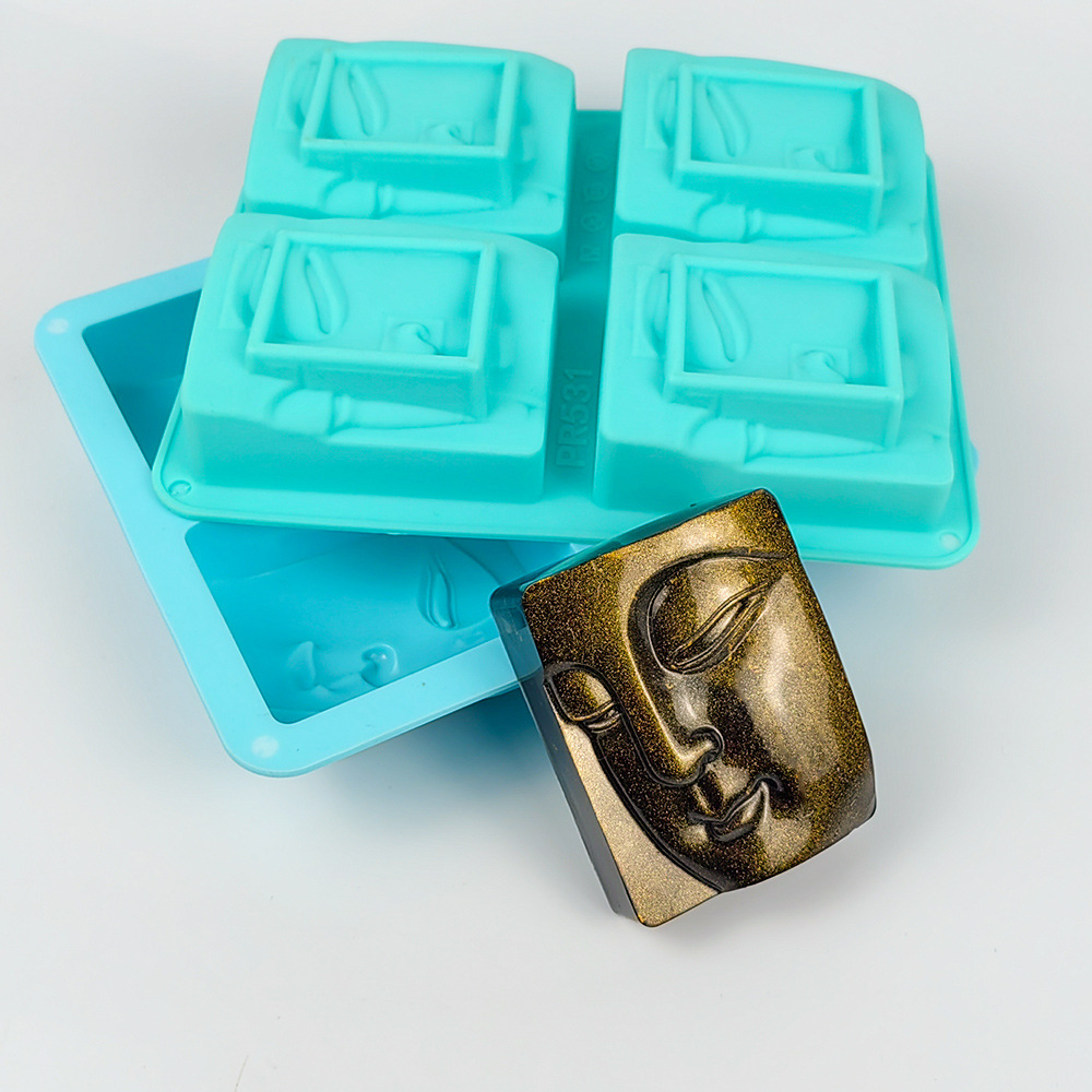 Candle Making Supplies For Beginners - 4 Holes Buddha Portrait Soap Mold