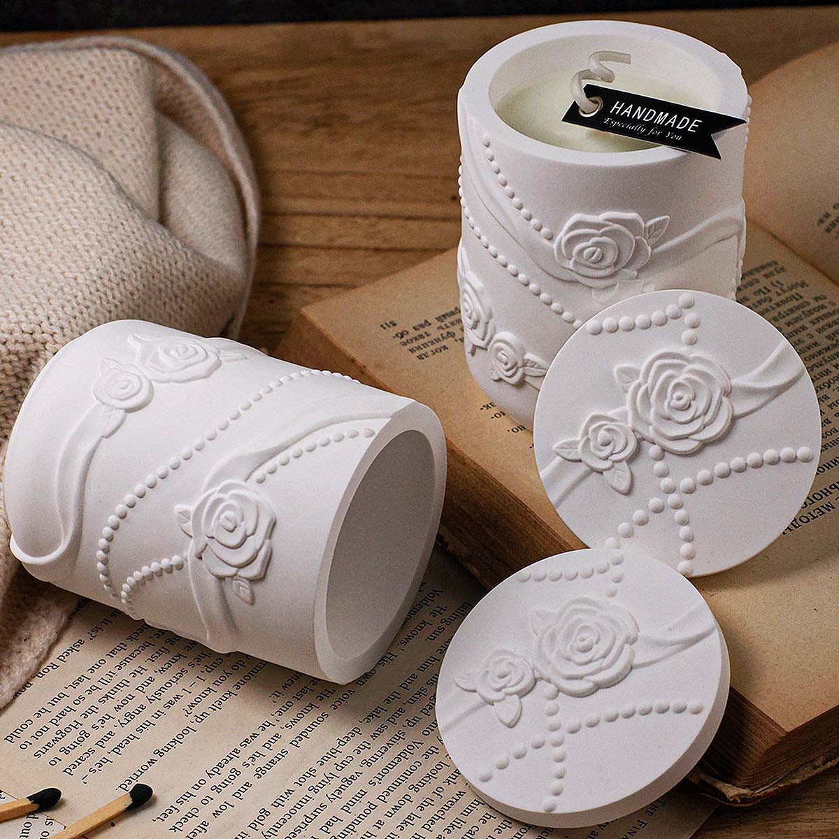 Concrete Flower Shape Candle J - Candle Making Supplies Jars ulasan dan harga