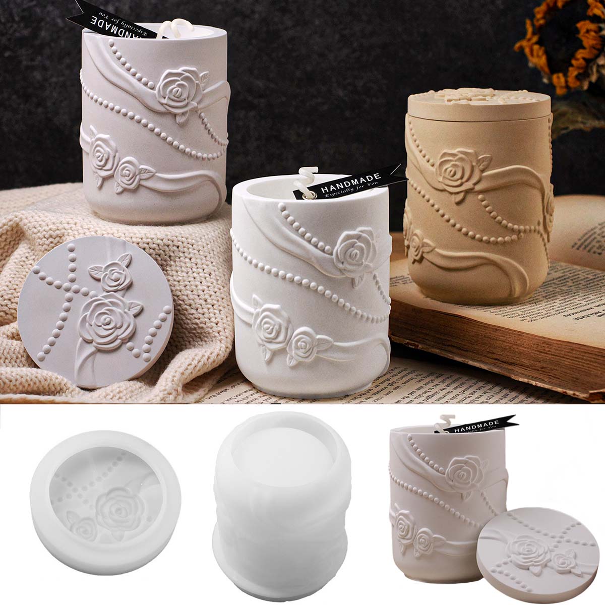 Concrete Flower Shape Candle J - Candle Making Supplies Jars ulasan dan harga