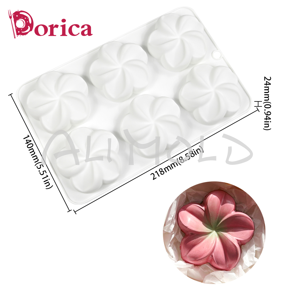 6 Cavities Flower Silicone Mou - Candle Supplies Eu ulasan dan harga