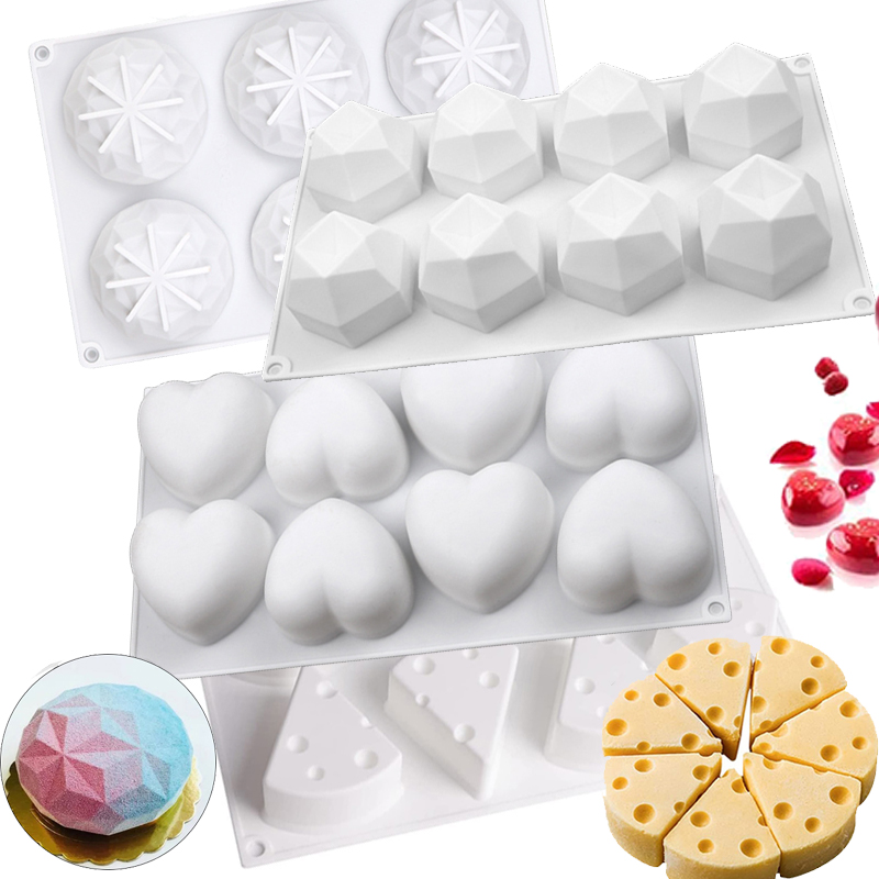 3D Mousse Cake Baking Mold Hea - Candle Supplies Eu ulasan dan harga