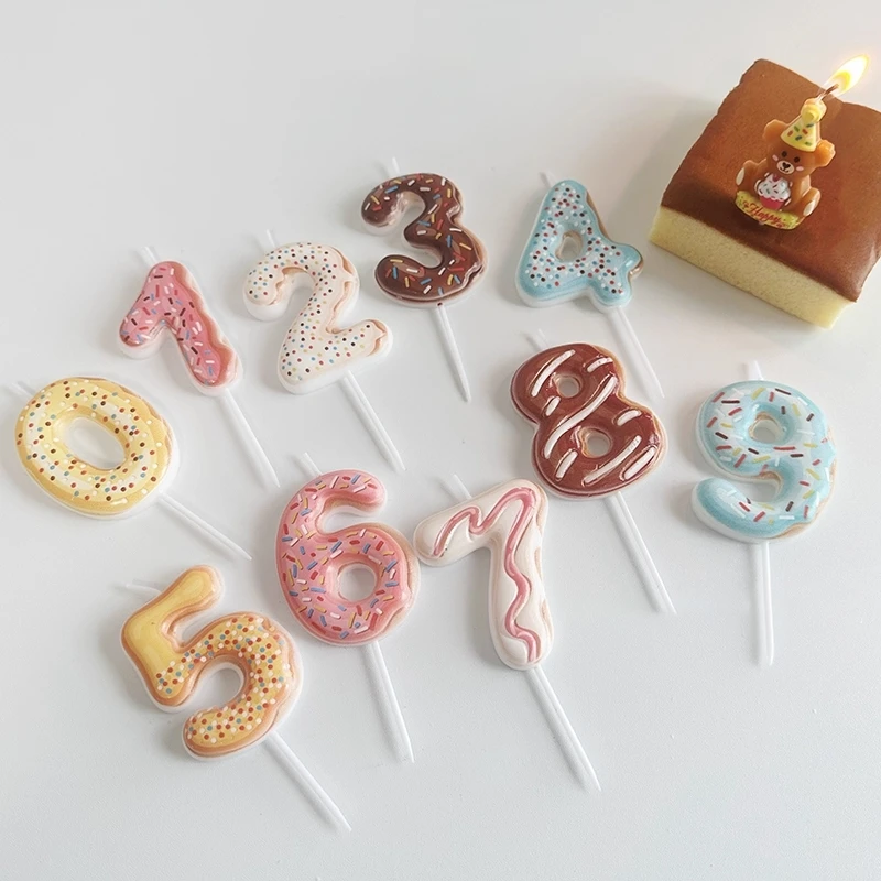 Sweet Donut Number Candle 0-9  - Zebra Candle Supplies ulasan dan harga