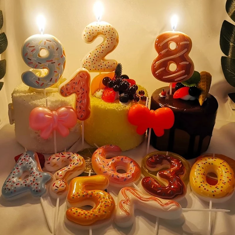 Sweet Donut Number Candle 0-9  - Zebra Candle Supplies ulasan dan harga