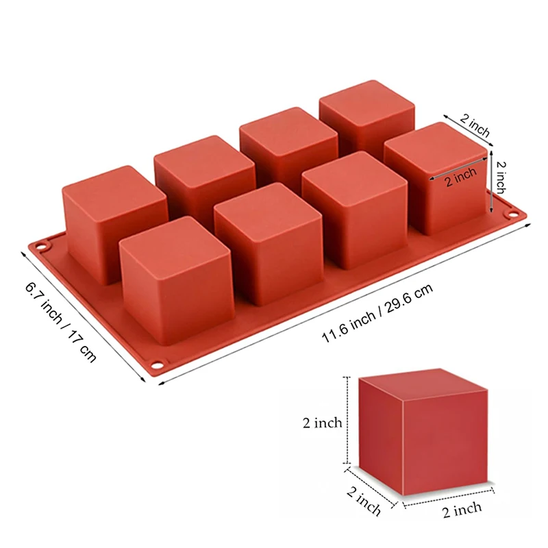 8 Cavity Square Mousse Cake Mo - Candle Supplies Eu ulasan dan harga