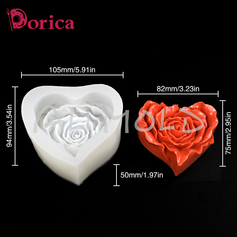 Rose Heart Silicone Candle Mol - Candle Supplies Eu ulasan dan harga