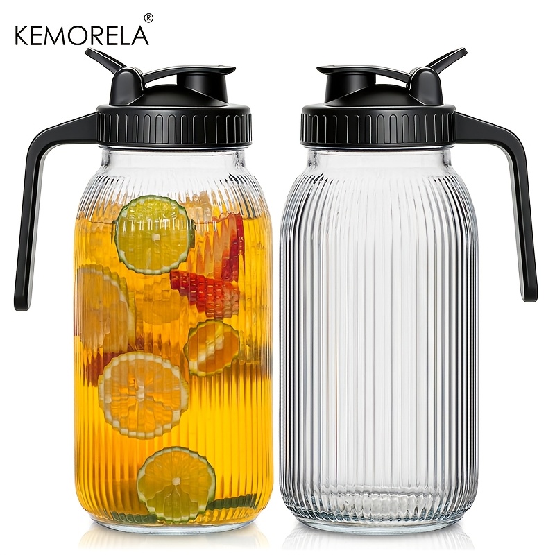 2PCS Glass Mason Jar Pitcher L - Pour Spout Pitcher ulasan dan harga